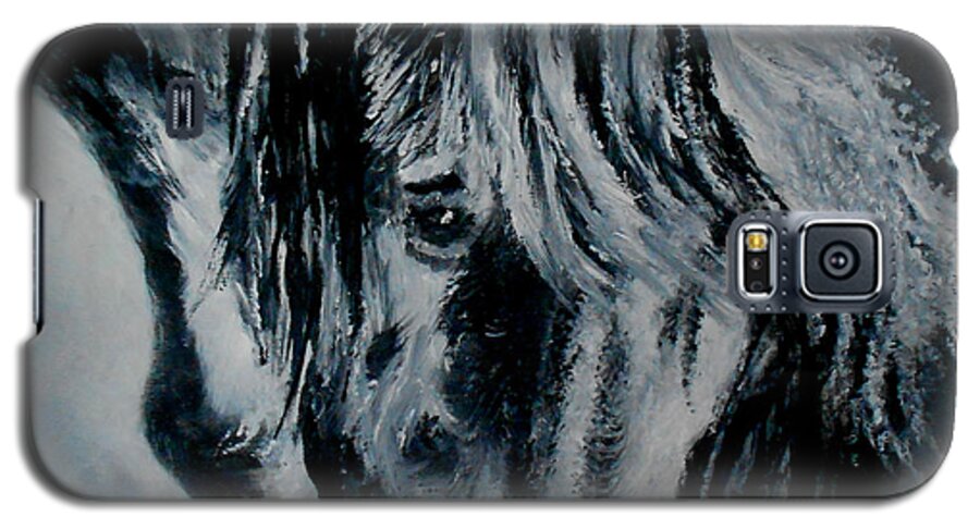 Horse Galaxy S5 Case featuring the painting Grey Horse by Maris Sherwood