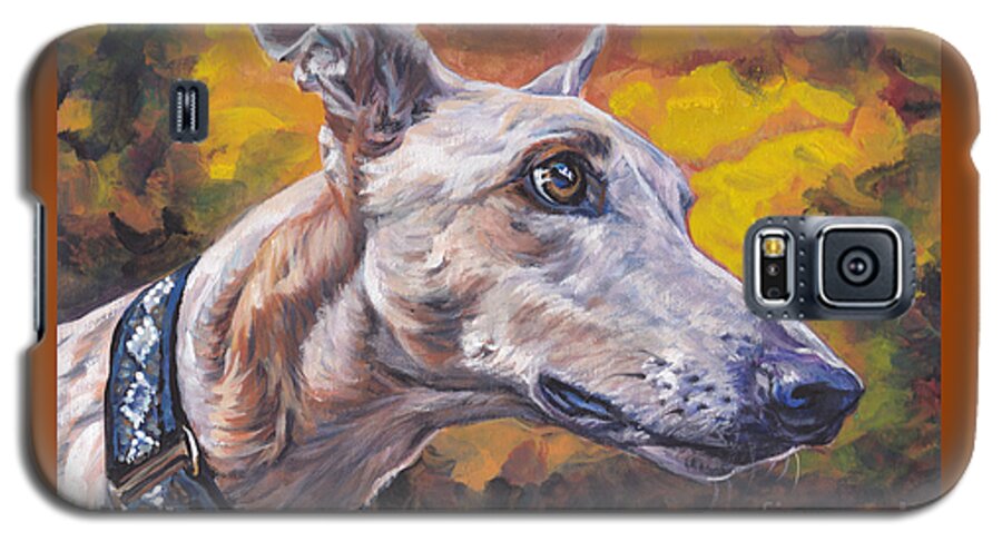Greyhound Dog Galaxy S5 Case featuring the painting Greyhound Portrait by Lee Ann Shepard
