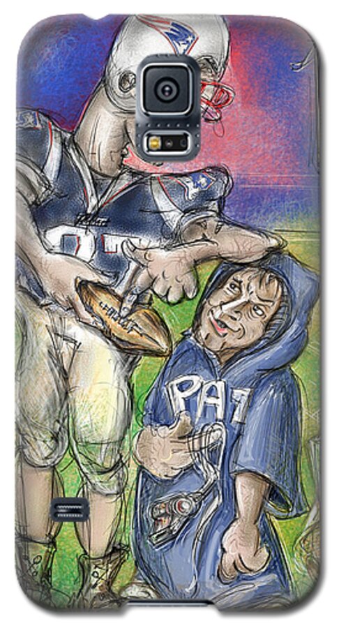 Football Galaxy S5 Case featuring the drawing Gronk by Mark Tonelli