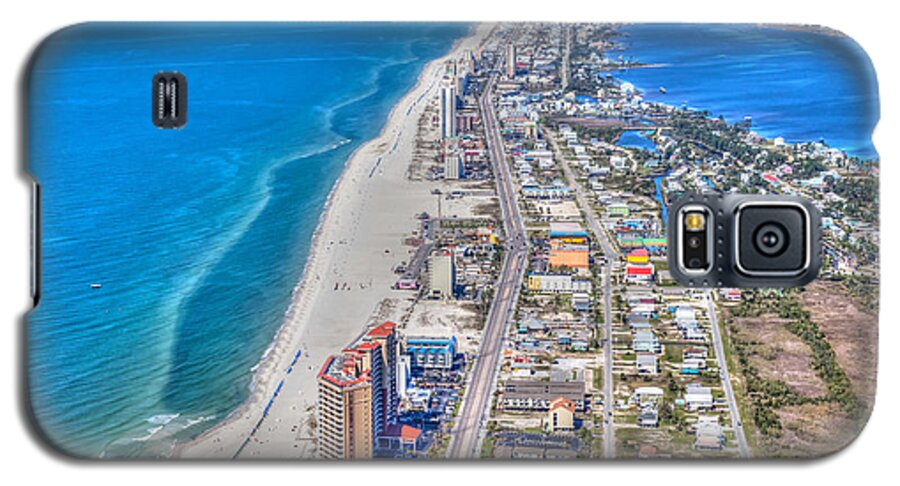 Gulf Shores Galaxy S5 Case featuring the photograph Gulf Shores Beach Looking W by Gulf Coast Aerials -
