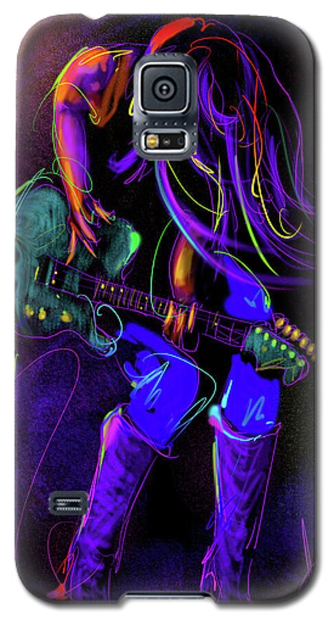 Guitar Galaxy S5 Case featuring the painting Hair Guitar by DC Langer