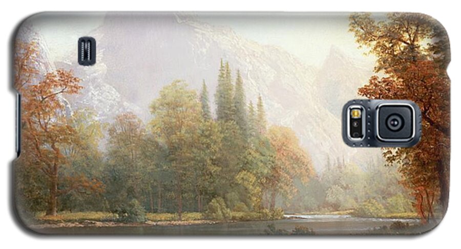 Albert Bierstadt Galaxy S5 Case featuring the painting Half Dome Yosemite by Albert Bierstadt