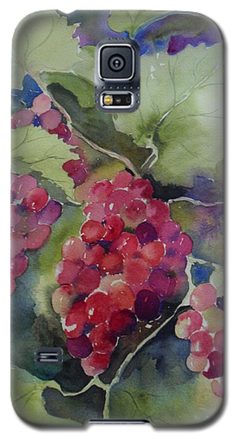 Grapes Galaxy S5 Case featuring the painting Hanging Around by Sandra Strohschein