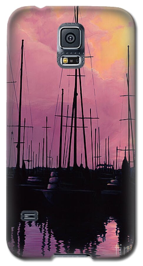 Sailboats Galaxy S5 Case featuring the painting Harbor Glow by Elisabeth Sullivan