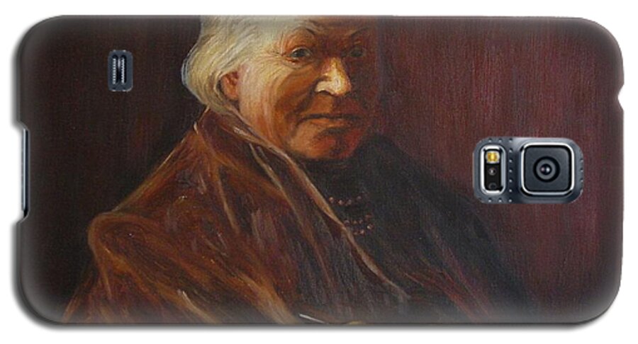 Woman Galaxy S5 Case featuring the painting Herbert Abrams Mother by Quwatha Valentine