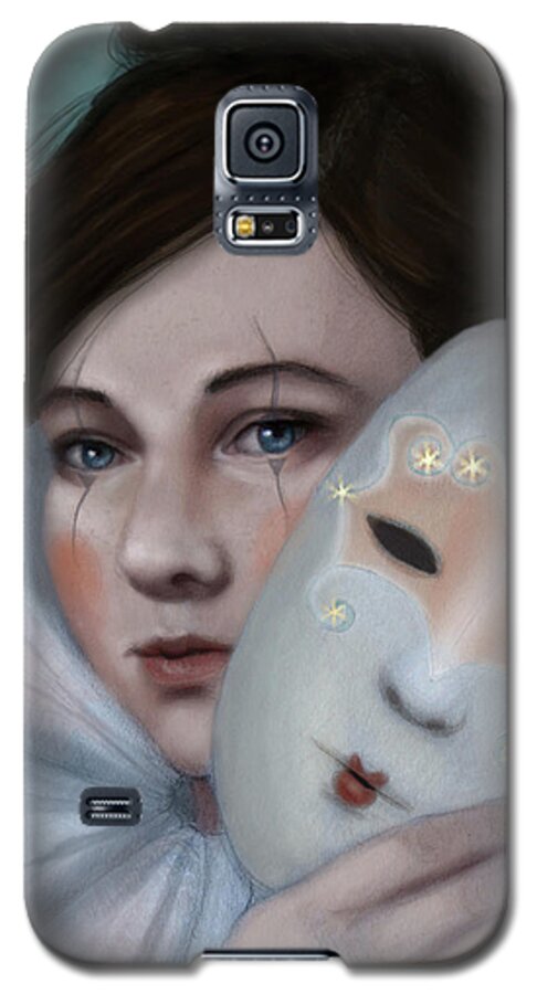 Clowns Galaxy S5 Case featuring the digital art Hiding Behind Masks by Angela Murdock