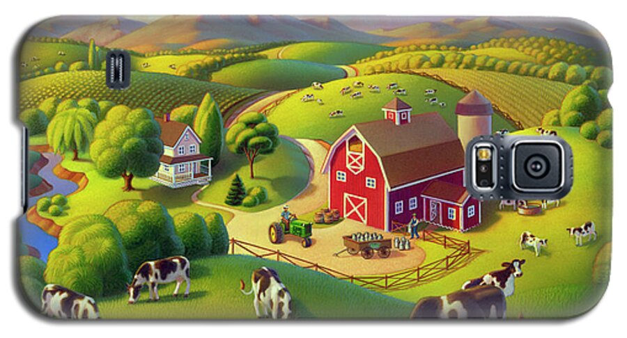 Farm Galaxy S5 Case featuring the painting High Meadow Farm by Robin Moline
