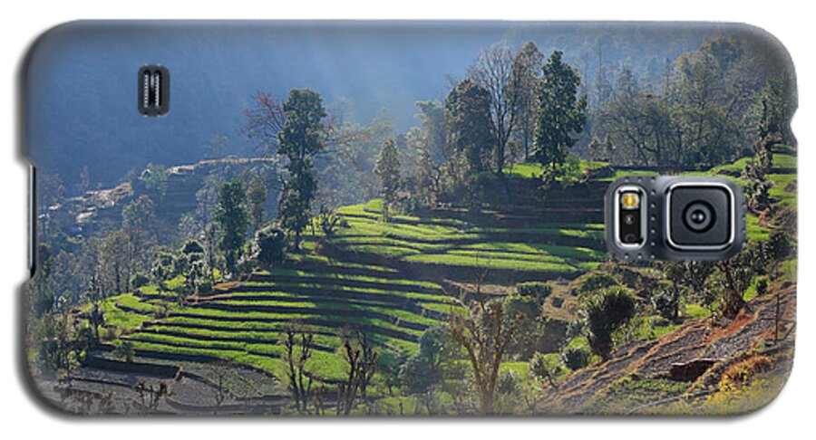 Mountain Galaxy S5 Case featuring the photograph Himalayan Stepped Fields - Nepal by Aidan Moran
