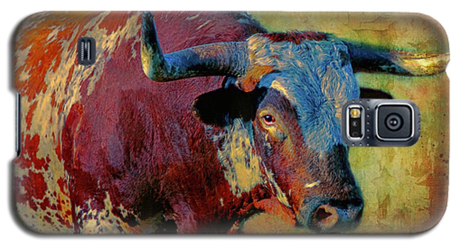 Texas Longhorns Galaxy S5 Case featuring the digital art Hook 'Em 2 by Colleen Taylor