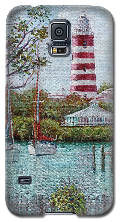 Hope Town Galaxy S5 Case featuring the painting Hope Town Lighthouse by Ritchie Eyma