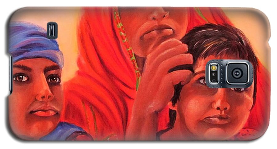 India Galaxy S5 Case featuring the painting #hopeful in India by Carol Allen Anfinsen