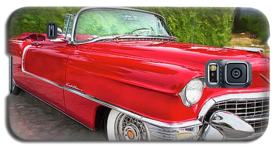1955 Cadillac Galaxy S5 Case featuring the photograph Hot Red 1955 Cadillac Convertible by Peggy Collins