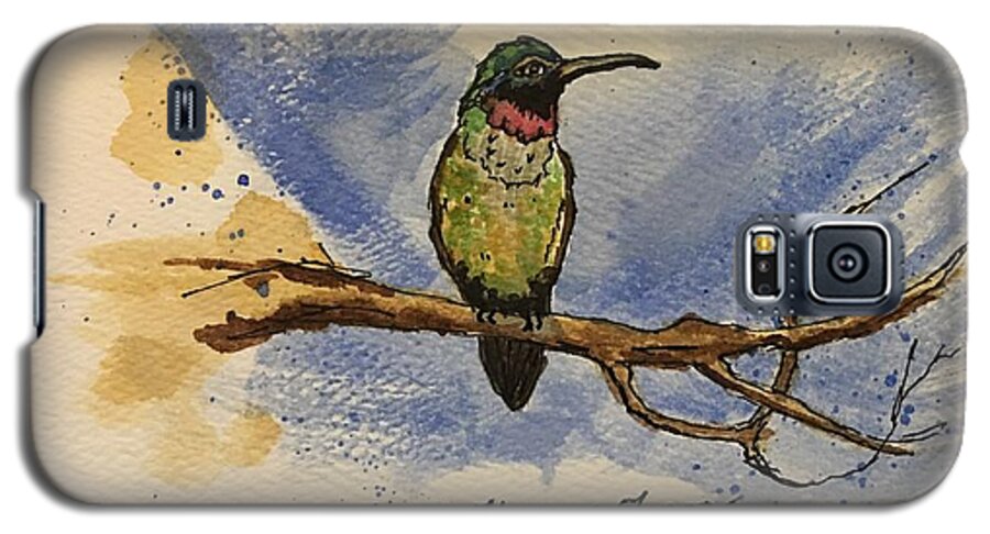 Hummingbird Galaxy S5 Case featuring the painting Hummingbird at rest by Thomas Janos