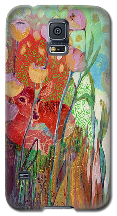 From The I Am Series Of Abstract Wildlife And Nature Images Galaxy S5 Case featuring the painting I Am The Grassy Meadow by Jennifer Lommers