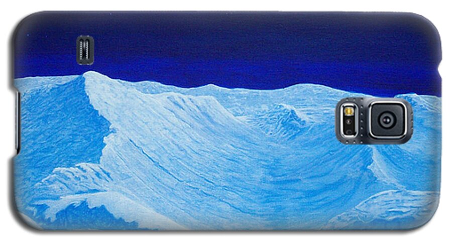 Ice Blue Mountains Fantasy Landscape Galaxy S5 Case featuring the painting Ice Blue Mountains Fantasy Landscape by Edward McNaught-Davis