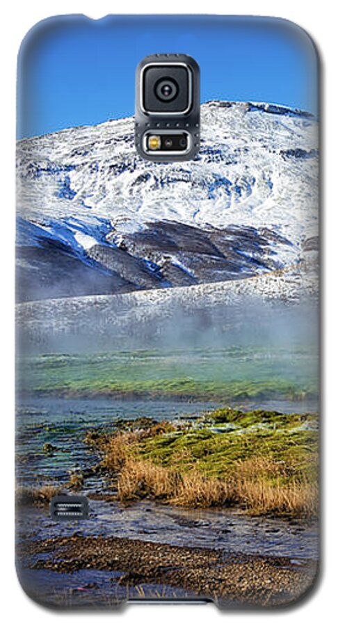 Haukadalur Galaxy S5 Case featuring the photograph Iceland landscape geothermal area Haukadalur by Matthias Hauser