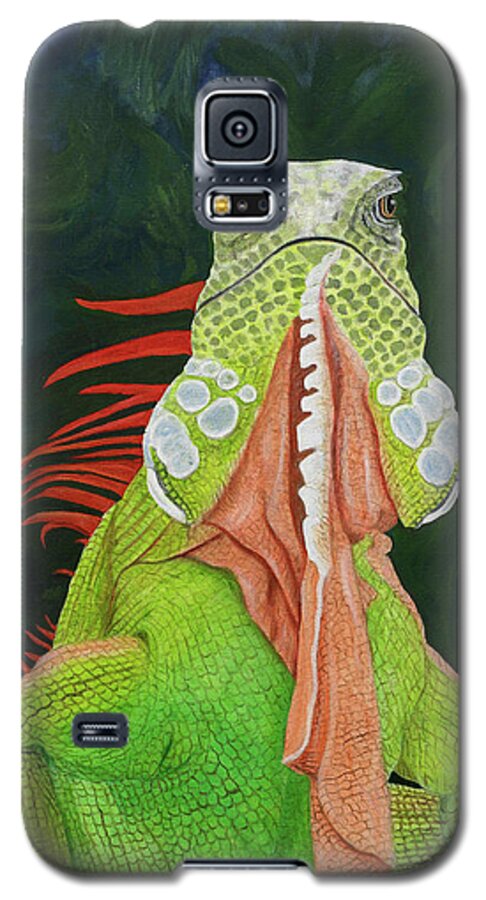 Karen Zuk Rosenblatt Art And Photography Galaxy S5 Case featuring the painting Iguana Dude by Karen Zuk Rosenblatt