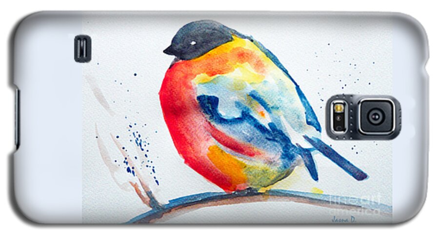 Bird Robin Galaxy S5 Case featuring the painting I'm cold by Jasna Dragun