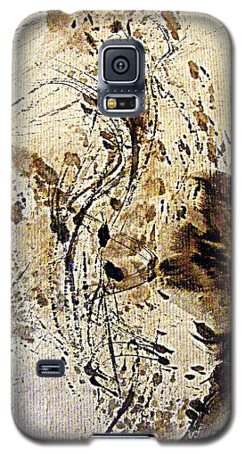 Ink Painting Galaxy S5 Case featuring the painting Ink Takes a Dance by Nancy Kane Chapman