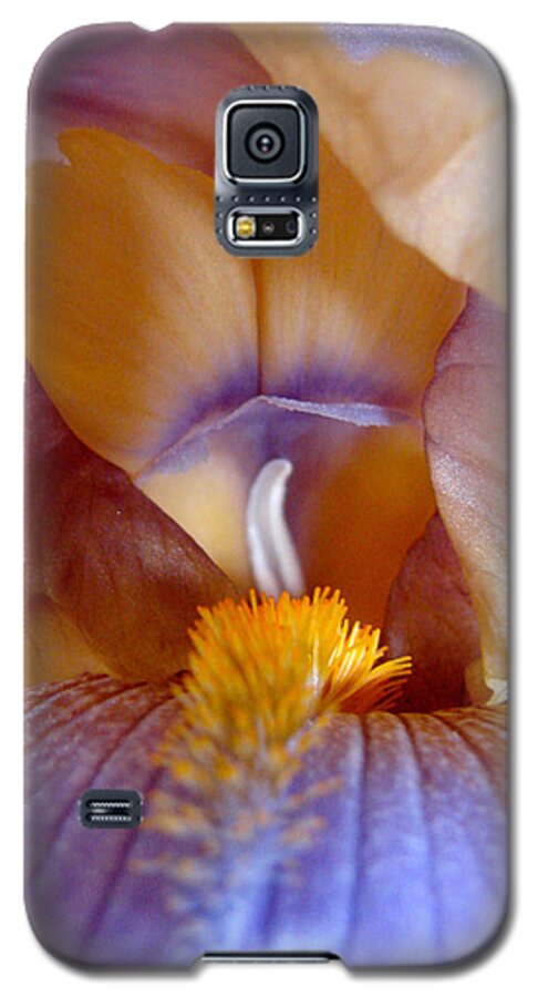 Iris Macro Galaxy S5 Case featuring the digital art Inner Iris Series, Yellow Purple by Jana Russon