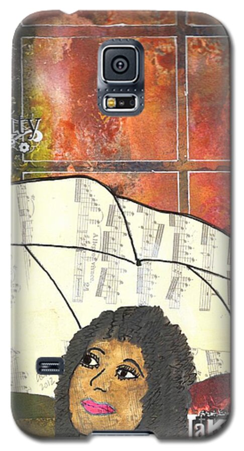 Acrylic Galaxy S5 Case featuring the mixed media Into EVERY Life Some Rain Must Fall... SING Anyway by Angela L Walker