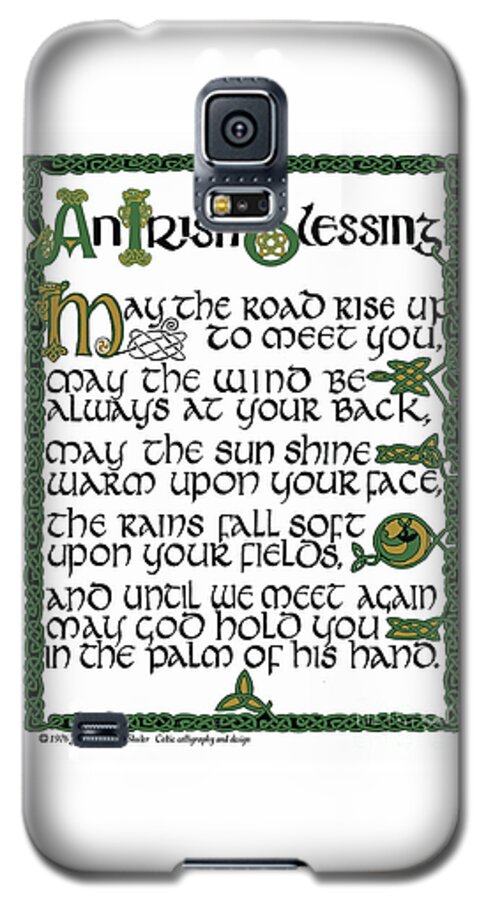 Irish Galaxy S5 Case featuring the drawing Irish Blessing by Jacqueline Shuler