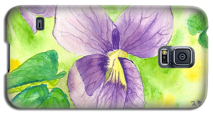 Violet Galaxy S5 Case featuring the painting It's Spring by Helian Cornwell