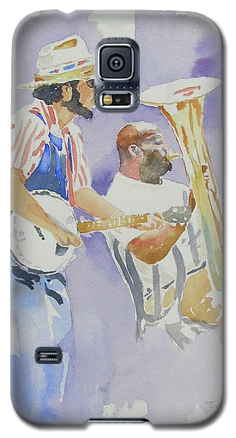 New Orleans Galaxy S5 Case featuring the painting Jackson Square by Mary Haley-Rocks