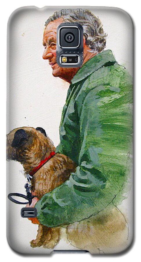 Portrait Galaxy S5 Case featuring the painting James Herriot And Bodie by Cliff Spohn