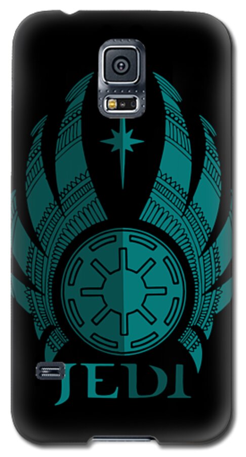 Jedi Galaxy S5 Case featuring the mixed media Jedi Symbol - Star Wars Art, Blue by Studio Grafiikka