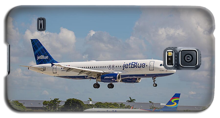 Aircraft Galaxy S5 Case featuring the photograph JetBlue over Spirit by Dart Humeston