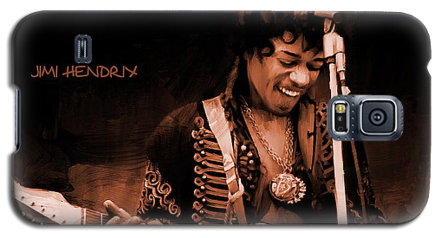 Jimi Hendrix Galaxy S5 Case featuring the painting Jimi Hendrix 02 by Gull G