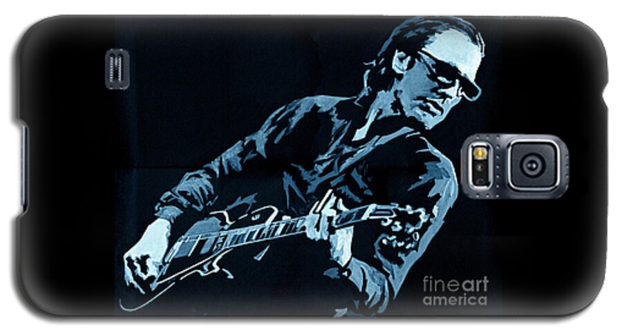 Contemporary Painting Galaxy S5 Case featuring the painting JOE BONAMASSA - Different Shades Of Blue by Tanya Filichkin