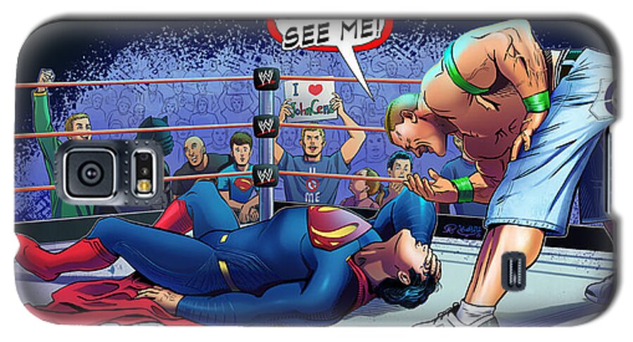 Superhero Galaxy S5 Case featuring the digital art John Cena vs Superman by Khaled Alsabouni