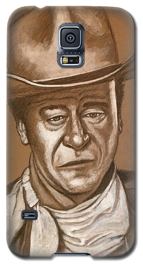 Drawing Galaxy S5 Case featuring the mixed media John Wayne by Bern Miller