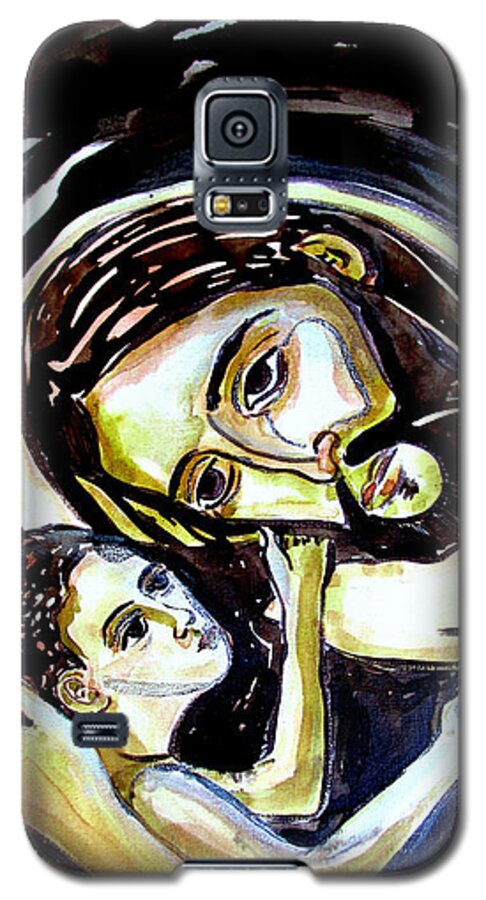 Joseph Galaxy S5 Case featuring the painting Joseph with young Jesus by Sarah Hornsby