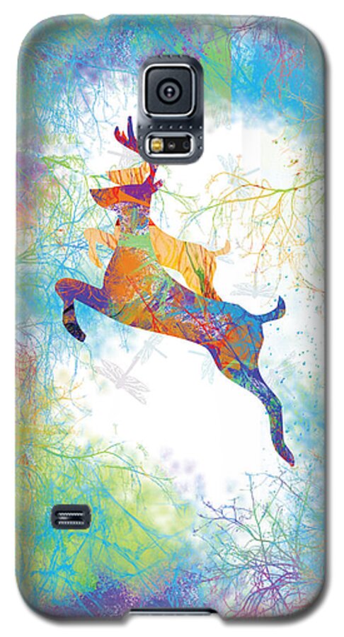 Christmas Galaxy S5 Case featuring the digital art Joyful Leaps by Trilby Cole