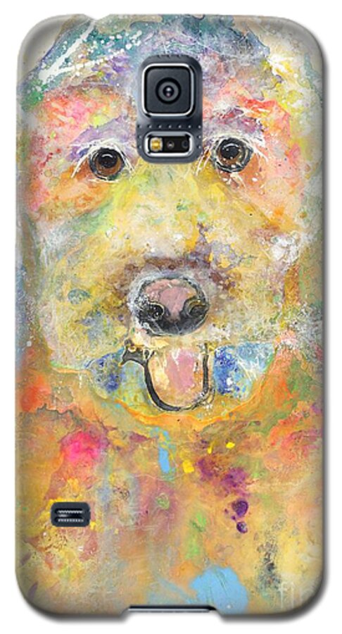 Goldendoodle Dog Galaxy S5 Case featuring the painting Jozie by Kasha Ritter