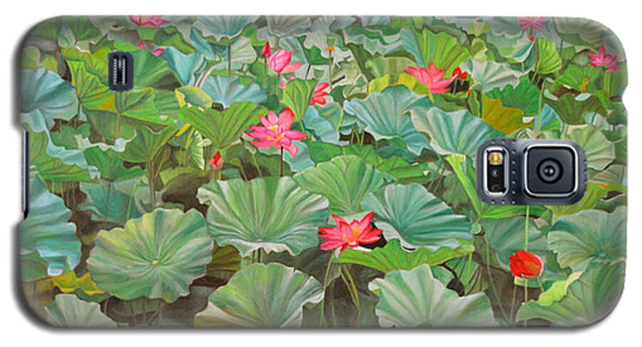 Water Lily Galaxy S5 Case featuring the painting July 4th by Thu Nguyen