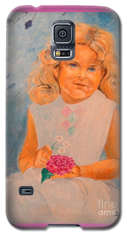 Portrait Galaxy S5 Case featuring the painting JULY - 50x69 cm by Dagmar Helbig