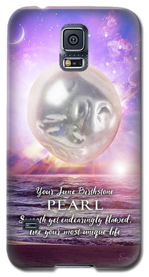 June Galaxy S5 Case featuring the digital art June Birthstone Pearl by Evie Cook