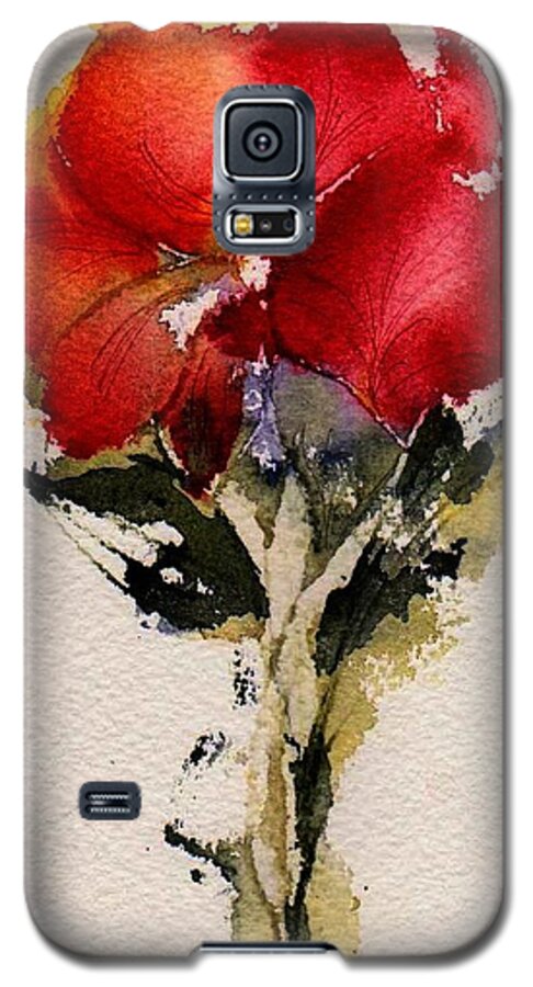 Flower Galaxy S5 Case featuring the painting Just Bloomed by Anne Duke