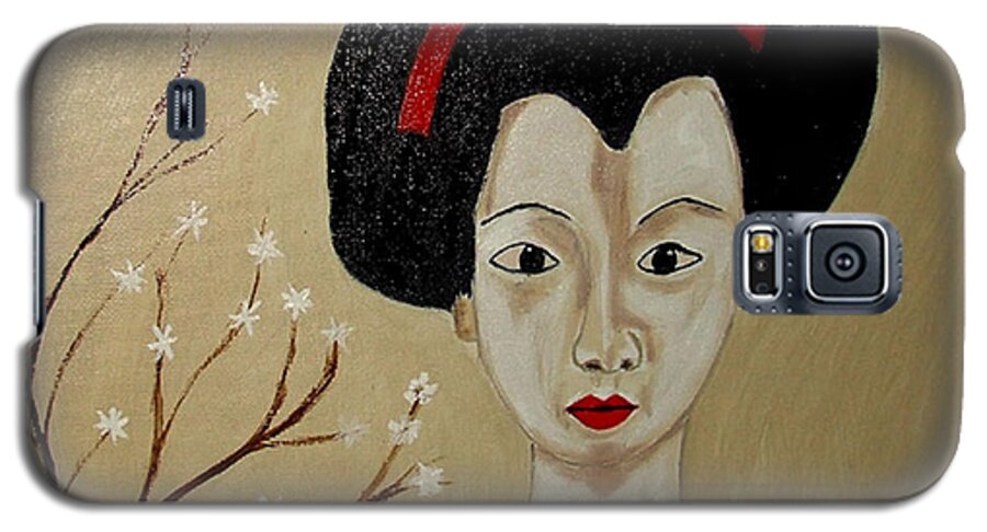 Japanese Galaxy S5 Case featuring the painting Kabuki Girl by Rusty Gladdish