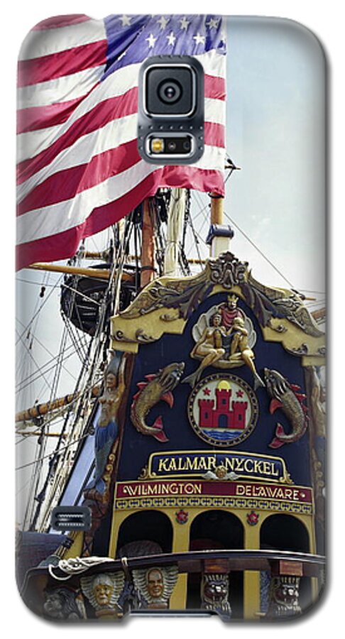 Ornate Carved Wood Stern Galaxy S5 Case featuring the photograph Kalmar Nyckel Tall Ship by Sally Weigand