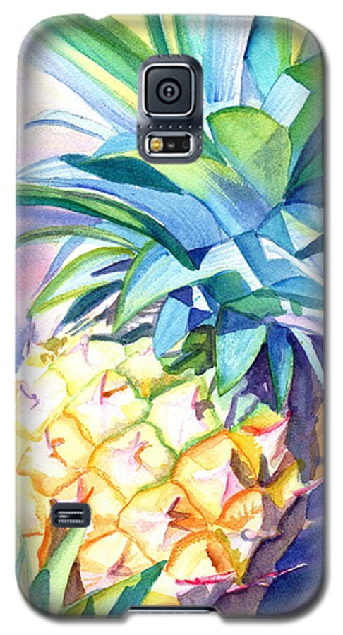 Pineapple Art Galaxy S5 Case featuring the painting Kauai Pineapple 3 by Marionette Taboniar