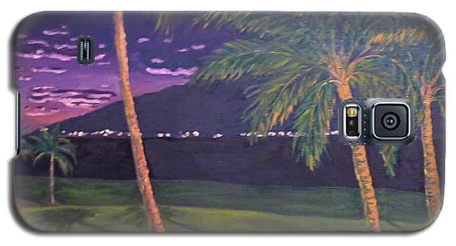 Landscape Galaxy S5 Case featuring the painting Kihei Nights by Stan Chraminski