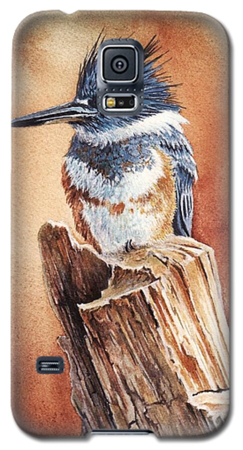 Bird Galaxy S5 Case featuring the painting Kingfisher I by Greg and Linda Halom