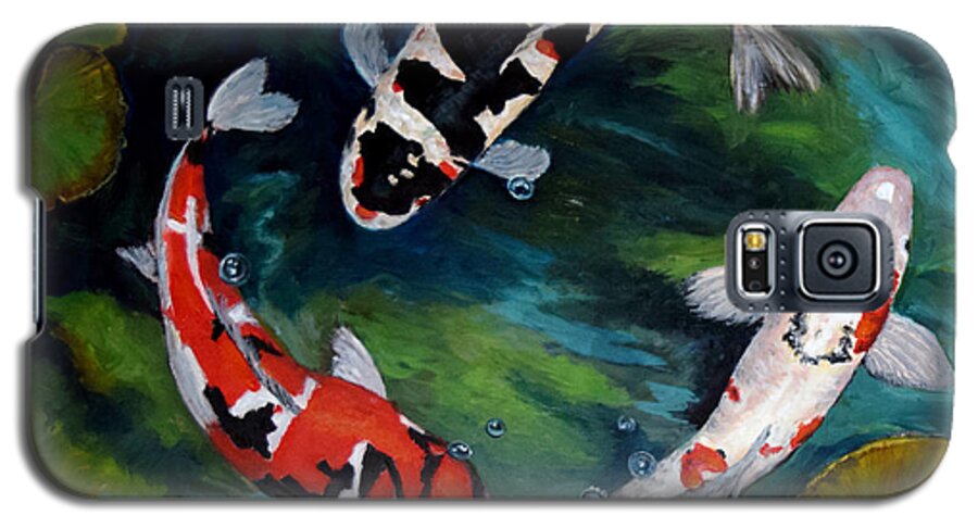 Koi Galaxy S5 Case featuring the painting Koi Dance by Sandra Nardone