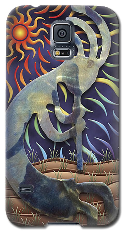 Rhythm Song And Dance Galaxy S5 Case featuring the digital art Kokopelli Spring by Becky Titus