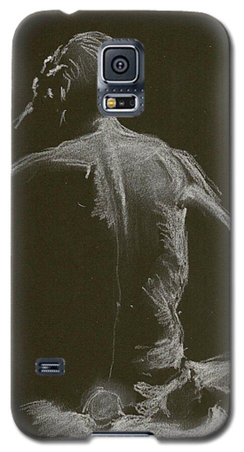 Figure Drawing Galaxy S5 Case featuring the drawing Kroki 2015 01 10_14 Figure Drawing White Chalk by Marica Ohlsson